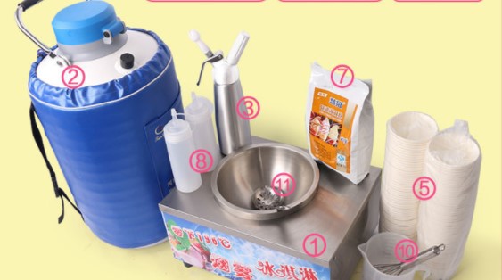 popular Liquid nitrogen ice cream container/dewar for ice cream making